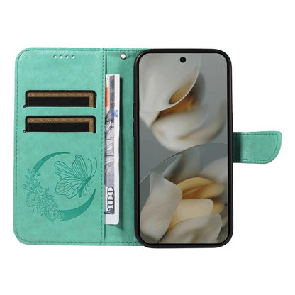 For Google Pixel 10 Pro XL 5G Global Swallowtail Butterfly Embossed Leather Phone Case(Green) - Google Cases by buy2fix | Online Shopping UK | buy2fix