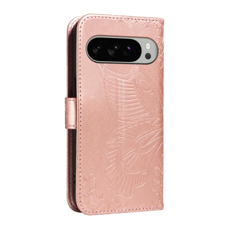 For Google Pixel 10 Pro XL 5G Global Swallowtail Butterfly Embossed Leather Phone Case(Rose Gold) - Google Cases by buy2fix | Online Shopping UK | buy2fix