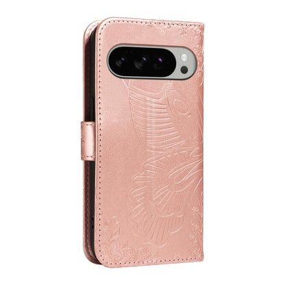 For Google Pixel 10 Pro XL 5G Global Swallowtail Butterfly Embossed Leather Phone Case(Rose Gold) - Google Cases by buy2fix | Online Shopping UK | buy2fix