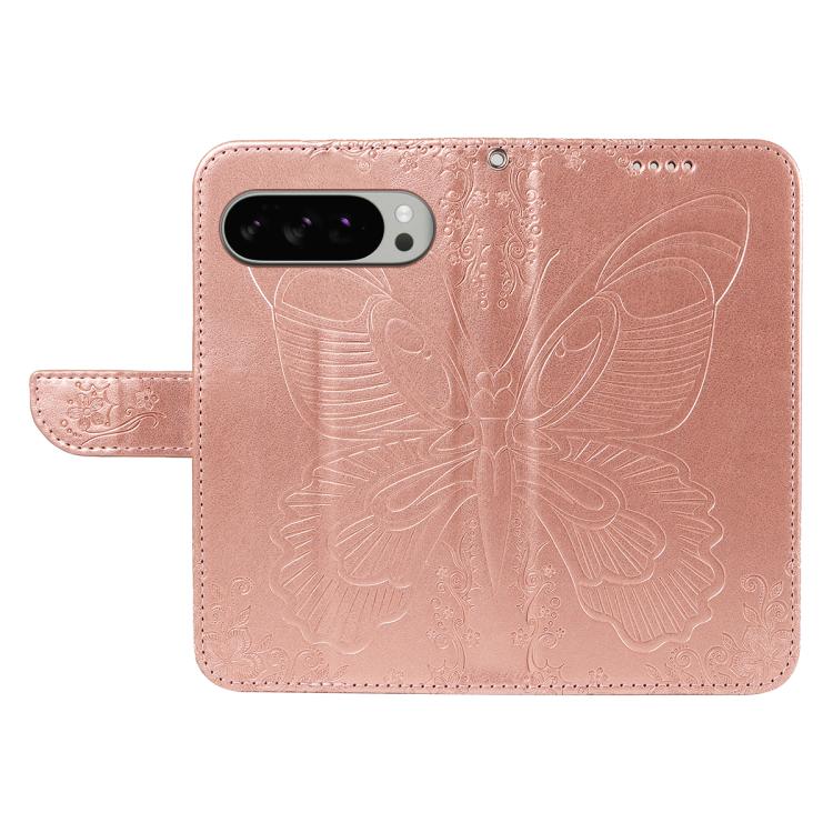 For Google Pixel 10 Pro XL 5G Global Swallowtail Butterfly Embossed Leather Phone Case(Rose Gold) - Google Cases by buy2fix | Online Shopping UK | buy2fix
