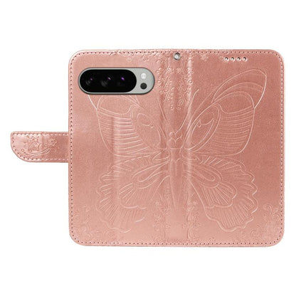 For Google Pixel 10 Pro XL 5G Global Swallowtail Butterfly Embossed Leather Phone Case(Rose Gold) - Google Cases by buy2fix | Online Shopping UK | buy2fix