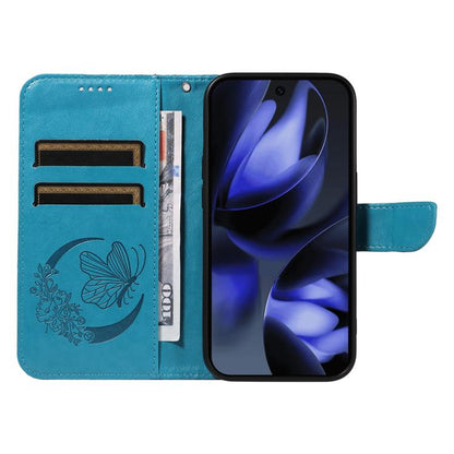 For Google Pixel 10 5G / 10 Pro 5G Global Swallowtail Butterfly Embossed Leather Phone Case(Blue) - Google Cases by buy2fix | Online Shopping UK | buy2fix