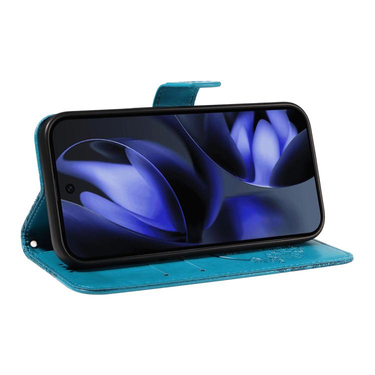 For Google Pixel 10 5G / 10 Pro 5G Global Swallowtail Butterfly Embossed Leather Phone Case(Blue) - Google Cases by buy2fix | Online Shopping UK | buy2fix