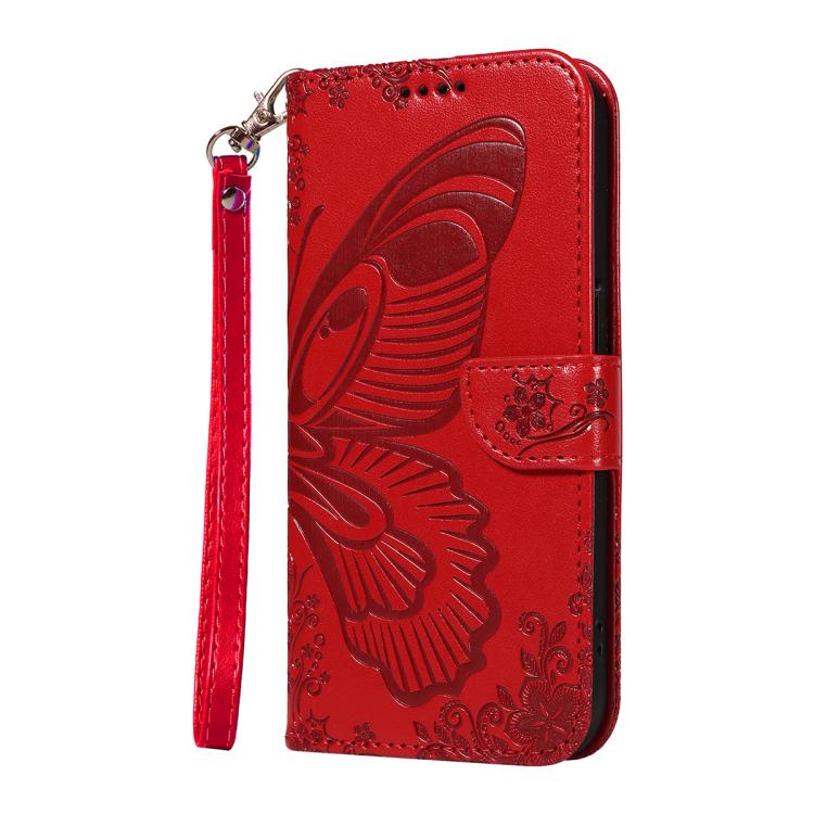 For Google Pixel 10 5G / 10 Pro 5G Global Swallowtail Butterfly Embossed Leather Phone Case(Red) - Google Cases by buy2fix | Online Shopping UK | buy2fix