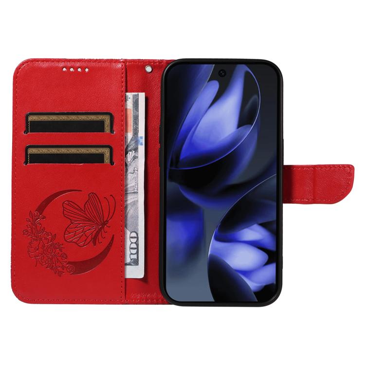 For Google Pixel 10 5G / 10 Pro 5G Global Swallowtail Butterfly Embossed Leather Phone Case(Red) - Google Cases by buy2fix | Online Shopping UK | buy2fix