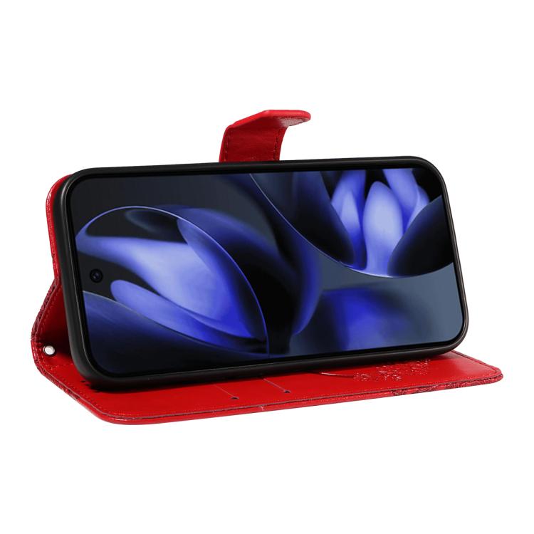 For Google Pixel 10 5G / 10 Pro 5G Global Swallowtail Butterfly Embossed Leather Phone Case(Red) - Google Cases by buy2fix | Online Shopping UK | buy2fix
