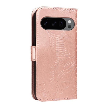 For Google Pixel 10 5G / 10 Pro 5G Global Swallowtail Butterfly Embossed Leather Phone Case(Rose Gold) - Google Cases by buy2fix | Online Shopping UK | buy2fix