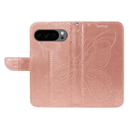 For Google Pixel 10 5G / 10 Pro 5G Global Swallowtail Butterfly Embossed Leather Phone Case(Rose Gold) - Google Cases by buy2fix | Online Shopping UK | buy2fix