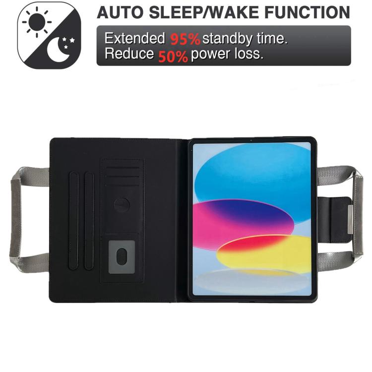 For iPad 2025 / 2022 Zipper Handle Retro Smart Leather Tablet Case(Grey) - iPad 2025 / 2022 Cases by buy2fix | Online Shopping UK | buy2fix