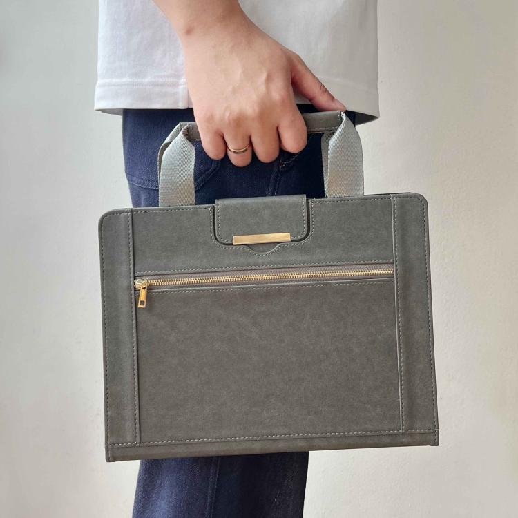 For iPad 2025 / 2022 Zipper Handle Retro Smart Leather Tablet Case(Grey) - iPad 2025 / 2022 Cases by buy2fix | Online Shopping UK | buy2fix