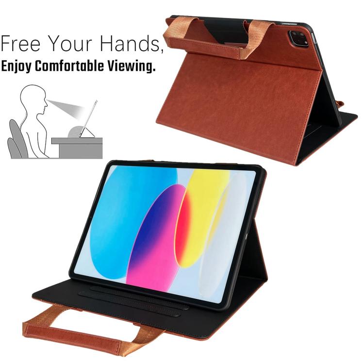 For iPad 2025 / 2022 Zipper Handle Retro Smart Leather Tablet Case(Brown) - iPad 2025 / 2022 Cases by buy2fix | Online Shopping UK | buy2fix
