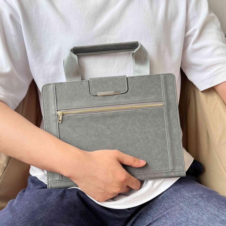 For iPad Air 11 2025 / 2024 Zipper Handle Retro Smart Leather Tablet Case(Grey) - iPad Air 11 2025 / 2024 Cases by buy2fix | Online Shopping UK | buy2fix