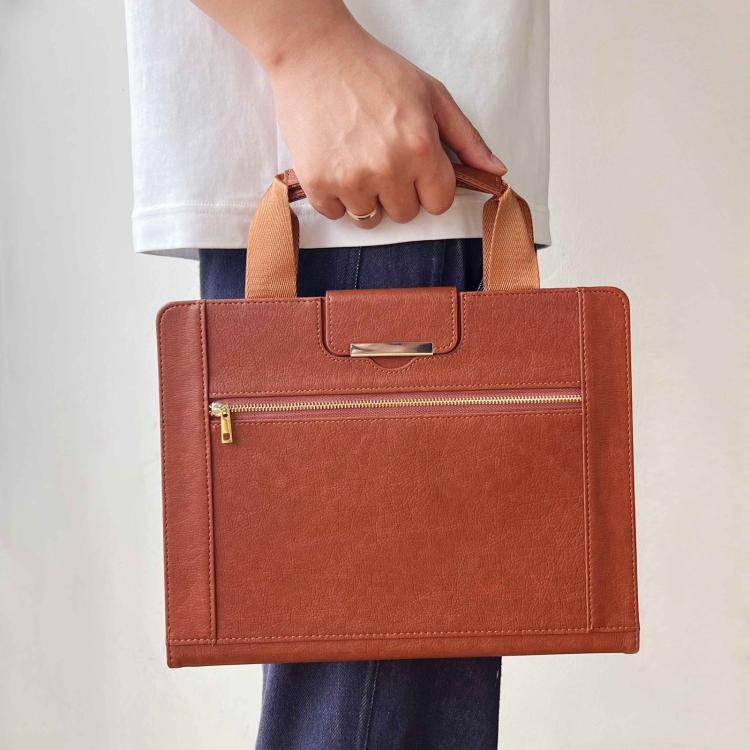 For iPad Air 11 2025 / 2024 Zipper Handle Retro Smart Leather Tablet Case(Brown) - iPad Air 11 2025 / 2024 Cases by buy2fix | Online Shopping UK | buy2fix