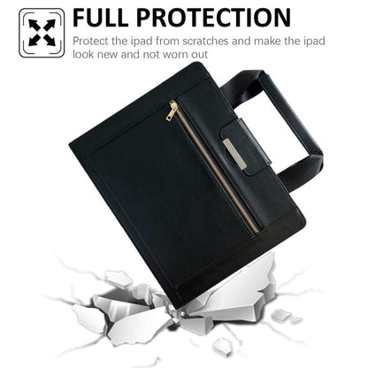 For iPad Air 13 2025 / 2024 / Pro 12.9 Zipper Handle Retro Smart Leather Tablet Case(Black) - iPad Air 13 2025 / 2024 Cases by buy2fix | Online Shopping UK | buy2fix