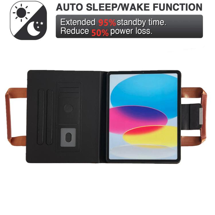 For iPad Air 13 2025 / 2024 / Pro 12.9 Zipper Handle Retro Smart Leather Tablet Case(Brown) - iPad Air 13 2025 / 2024 Cases by buy2fix | Online Shopping UK | buy2fix