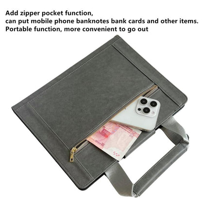 For iPad mini 2024 / 6 Zipper Handle Retro Smart Leather Tablet Case(Grey) - iPad mini 2024 Cases by buy2fix | Online Shopping UK | buy2fix
