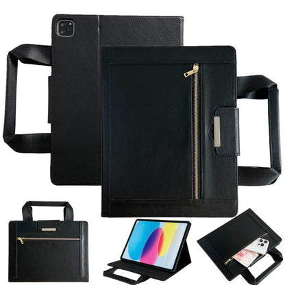 For iPad Pro 11 2024 Zipper Handle Retro Smart Leather Tablet Case(Black) - iPad Pro 11 2024 Cases by buy2fix | Online Shopping UK | buy2fix