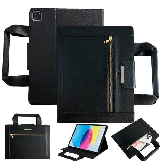 For iPad Pro 11 2024 Zipper Handle Retro Smart Leather Tablet Case(Black) - iPad Pro 11 2024 Cases by buy2fix | Online Shopping UK | buy2fix