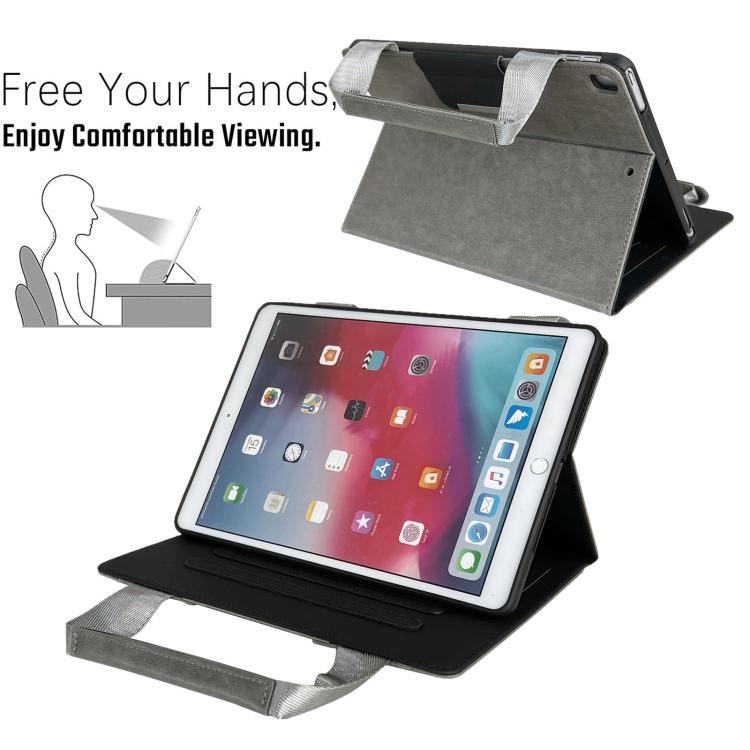 For iPad 10.2 2021 / 2020 / 2019 Zipper Handle Retro Smart Leather Tablet Case(Grey) - More iPad Cases by buy2fix | Online Shopping UK | buy2fix