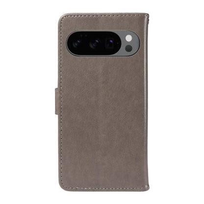 For Google Pixel 10 / 10 Pro Global Cat and Bee Embossed Flip Leather Phone Case(Grey) - Google Cases by buy2fix | Online Shopping UK | buy2fix