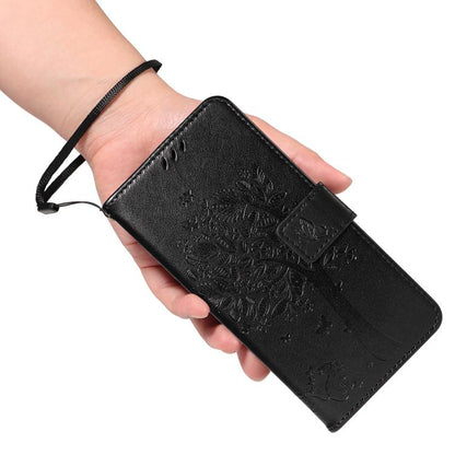 For Google Pixel 10 Pro XL 5G Global Tree & Cat Embossed Pattern Flip Leather Phone Case(Black) - Google Cases by buy2fix | Online Shopping UK | buy2fix