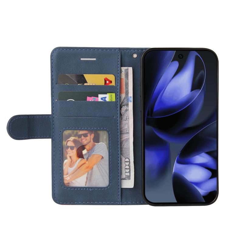 For Google Pixel 10 5G / 10 Pro 5G Global Dual-color Splicing Flip Leather Phone Case(Blue) - Google Cases by buy2fix | Online Shopping UK | buy2fix