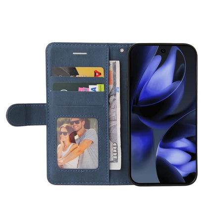 For Google Pixel 10 5G / 10 Pro 5G Global Dual-color Splicing Flip Leather Phone Case(Blue) - Google Cases by buy2fix | Online Shopping UK | buy2fix