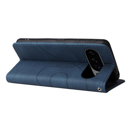 For Google Pixel 10 5G / 10 Pro 5G Global Dual-color Splicing Flip Leather Phone Case(Blue) - Google Cases by buy2fix | Online Shopping UK | buy2fix