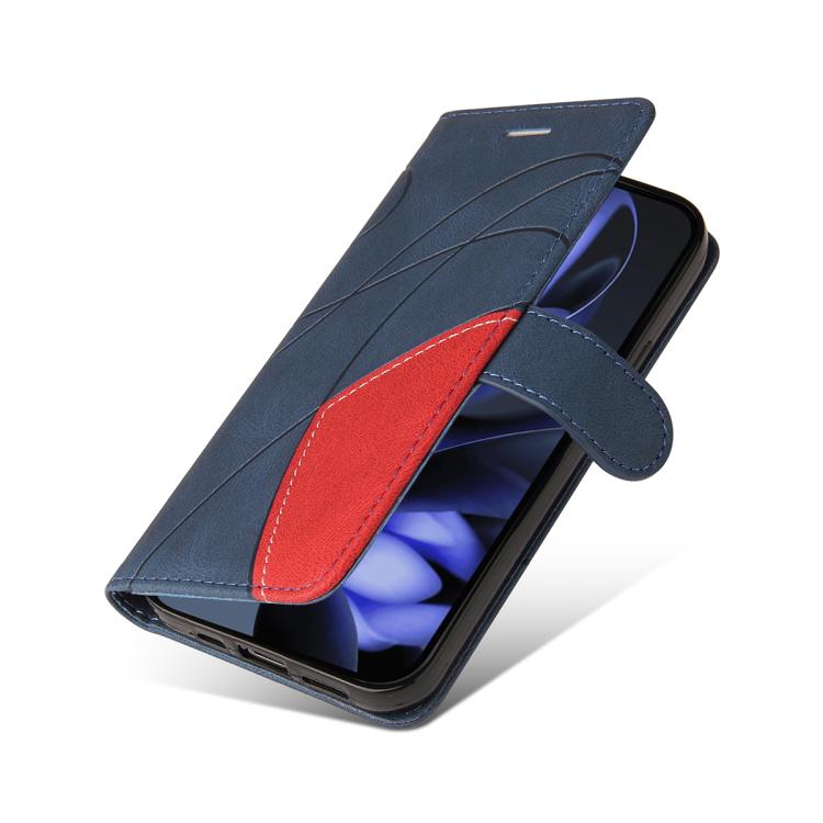 For Google Pixel 10 5G / 10 Pro 5G Global Dual-color Splicing Flip Leather Phone Case(Blue) - Google Cases by buy2fix | Online Shopping UK | buy2fix