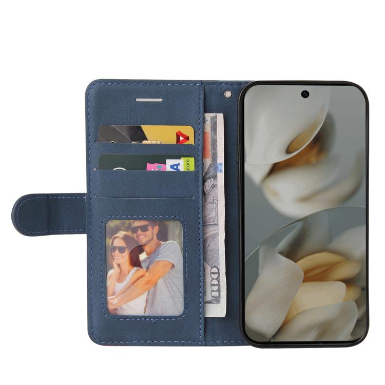 For Google Pixel 10 Pro XL 5G Global Dual-color Splicing Flip Leather Phone Case(Blue) - Google Cases by buy2fix | Online Shopping UK | buy2fix