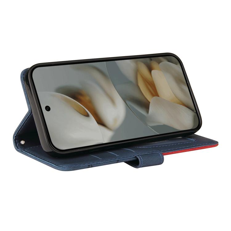 For Google Pixel 10 Pro XL 5G Global Dual-color Splicing Flip Leather Phone Case(Blue) - Google Cases by buy2fix | Online Shopping UK | buy2fix