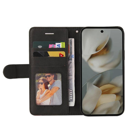 For Google Pixel 10 Pro XL 5G Global Dual-color Splicing Flip Leather Phone Case(Black) - Google Cases by buy2fix | Online Shopping UK | buy2fix
