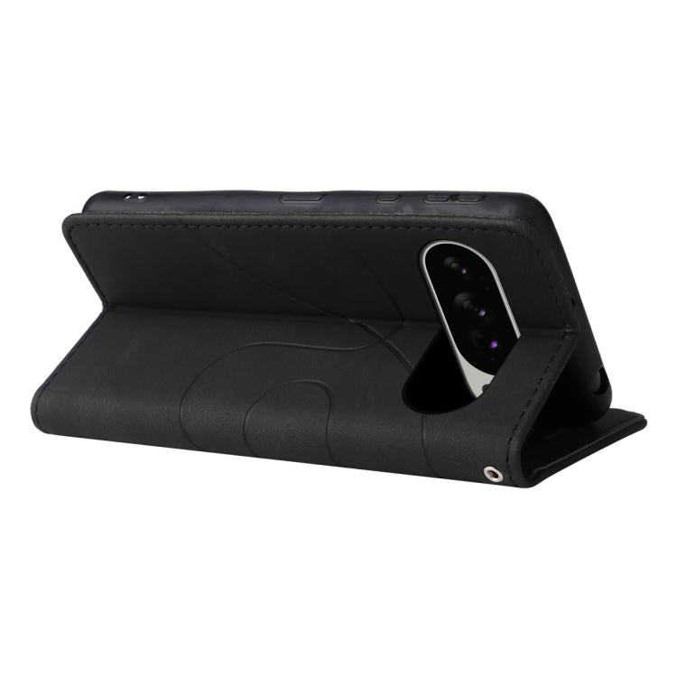 For Google Pixel 10 Pro XL 5G Global Dual-color Splicing Flip Leather Phone Case(Black) - Google Cases by buy2fix | Online Shopping UK | buy2fix