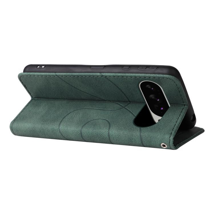 For Google Pixel 10 Pro XL 5G Global Dual-color Splicing Flip Leather Phone Case(Green) - Google Cases by buy2fix | Online Shopping UK | buy2fix
