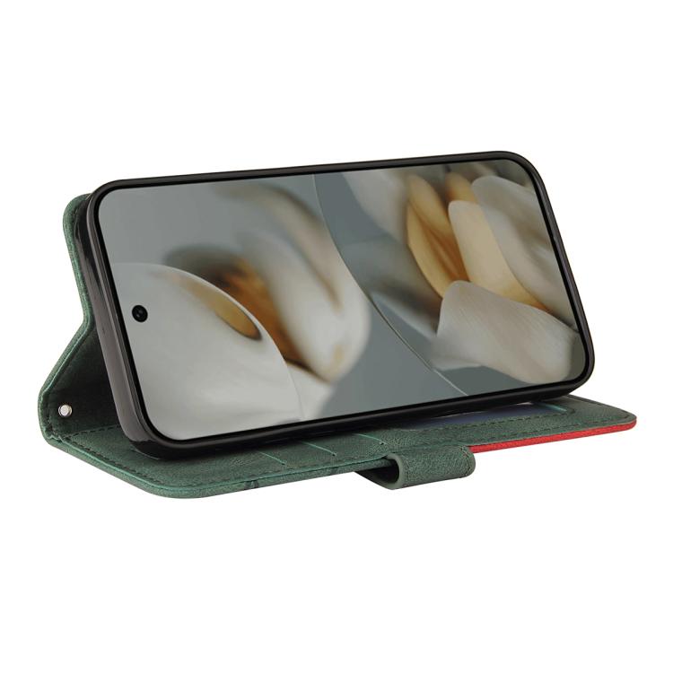 For Google Pixel 10 Pro XL 5G Global Dual-color Splicing Flip Leather Phone Case(Green) - Google Cases by buy2fix | Online Shopping UK | buy2fix