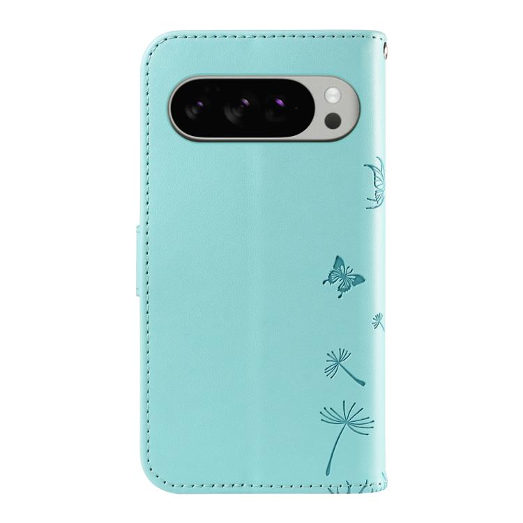 For Google Pixel 10 Pro XL 5G Global Dandelion Embossed Pattern Flip Leather Phone Case(Green) - Google Cases by buy2fix | Online Shopping UK | buy2fix