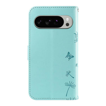 For Google Pixel 10 Pro XL 5G Global Dandelion Embossed Pattern Flip Leather Phone Case(Green) - Google Cases by buy2fix | Online Shopping UK | buy2fix