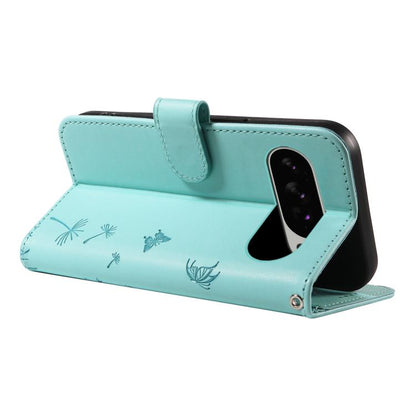 For Google Pixel 10 Pro XL 5G Global Dandelion Embossed Pattern Flip Leather Phone Case(Green) - Google Cases by buy2fix | Online Shopping UK | buy2fix
