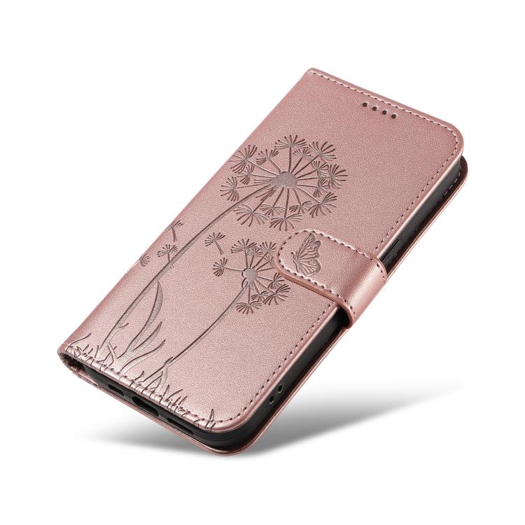 For Google Pixel 10 Pro XL 5G Global Dandelion Embossed Pattern Flip Leather Phone Case(Rose Gold) - Google Cases by buy2fix | Online Shopping UK | buy2fix