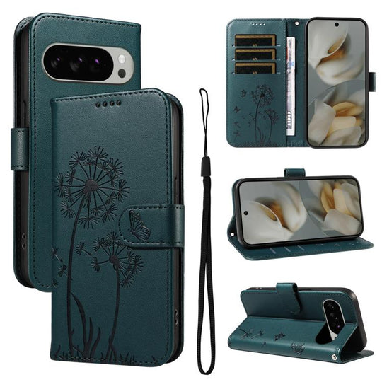 For Google Pixel 10 Pro XL 5G Global Dandelion Embossed Pattern Flip Leather Phone Case(Blue)