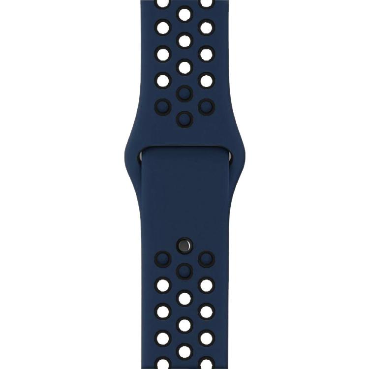 For Apple Watch 42mm / 41mm / 40mm / 38mm xDfind Two Color Silicone Sports Watch Band(Blue Black) - Watch Bands by xDfind | Online Shopping UK | buy2fix