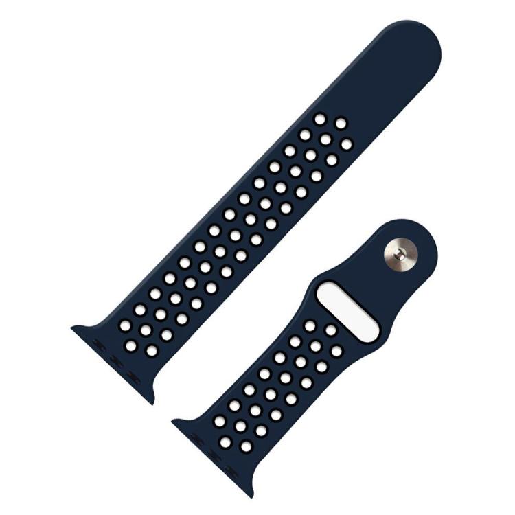 For Apple Watch 42mm / 41mm / 40mm / 38mm xDfind Two Color Silicone Sports Watch Band(Blue Black) - Watch Bands by xDfind | Online Shopping UK | buy2fix
