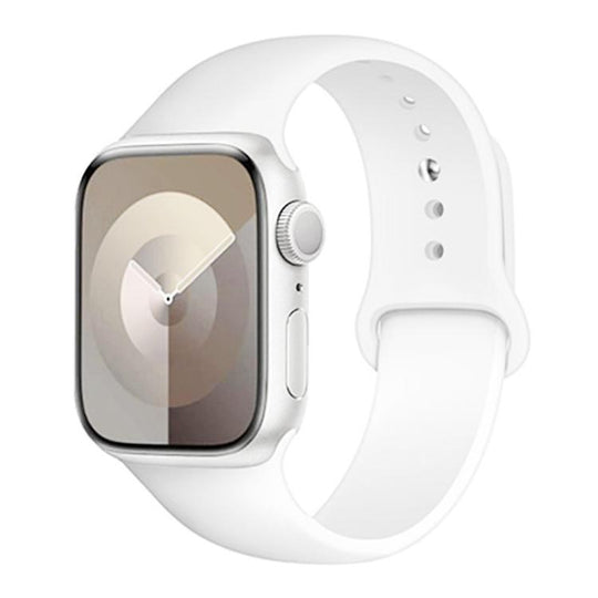 For Apple Watch 46mm / 49mm / 45mm / 44mm xDfind Solid Color Silicone Sports Watch Band(White)