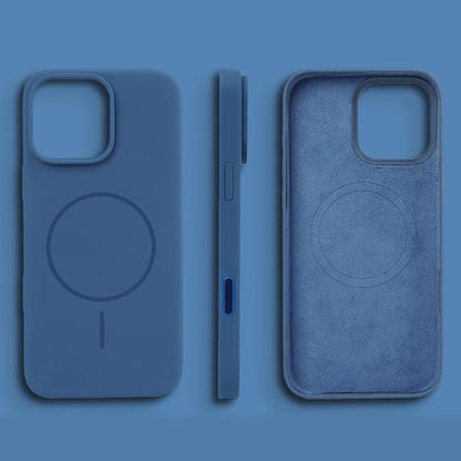 For iPhone 16 Pro Liquid Silicone Magsafe Phone Case with AI Camera Control Button(Blue) - iPhone 16 Pro Cases by buy2fix | Online Shopping UK | buy2fix