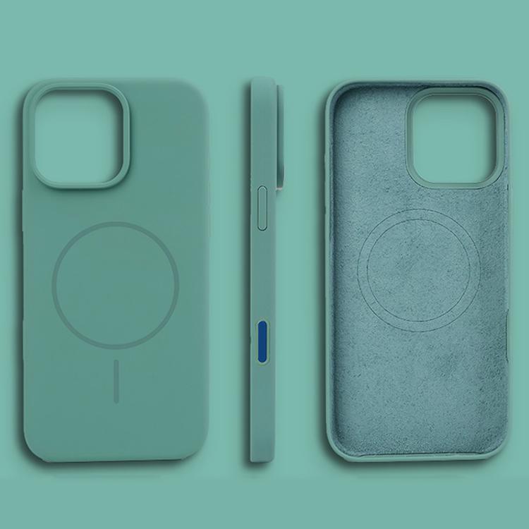 For iPhone 16 Pro Liquid Silicone Magsafe Phone Case with AI Camera Control Button(Green) - iPhone 16 Pro Cases by buy2fix | Online Shopping UK | buy2fix