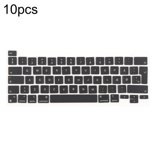For MacBook A2251 A2289 A2238 A2338 10pcs UK Big Enter Version Keycaps, Language:Denmark
