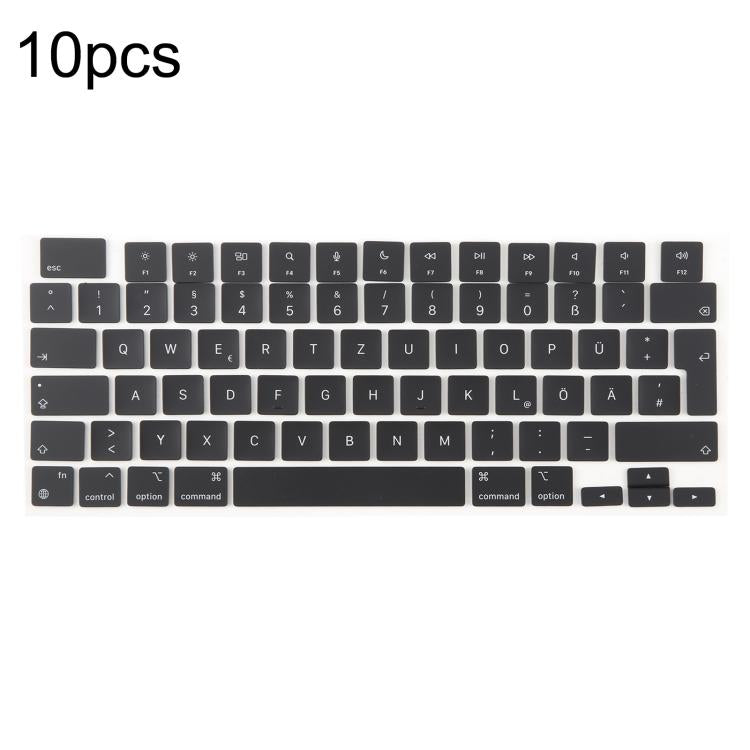 For MacBook A2442 A2485 A2779 A2780 A2991 A2992 A2918 10pcs UK Big Enter Version Keycaps, Language:German - Keyboard by buy2fix | Online Shopping UK | buy2fix