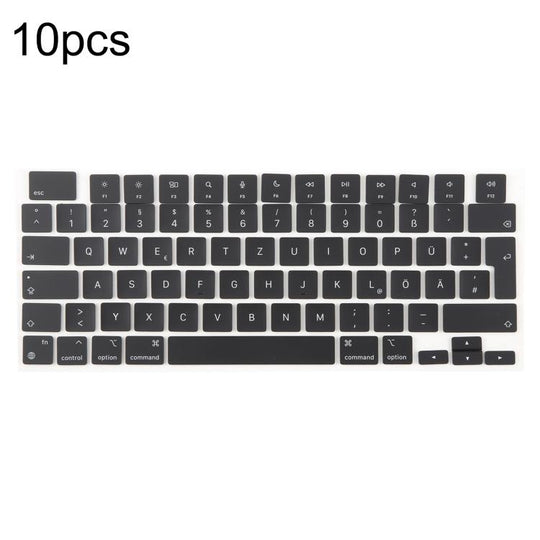 For MacBook A2442 A2485 A2779 A2780 A2991 A2992 A2918 10pcs UK Big Enter Version Keycaps, Language:German