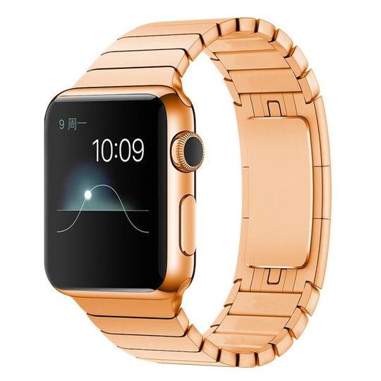 For Apple Watch 42mm / 41mm / 40mm / 38mm xDfind One Bead Stainless Steel Watch Band(Rose Gold)