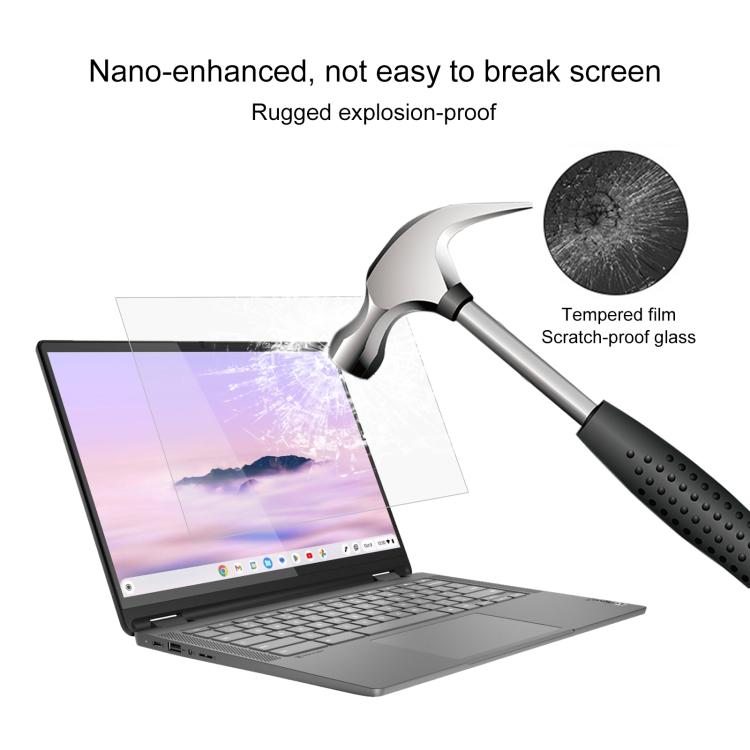 For Lenovo Chromebook Plus 14 2pcs 9H 0.3mm Explosion-proof Tempered Glass Film - Screen Protection Film by buy2fix | Online Shopping UK | buy2fix